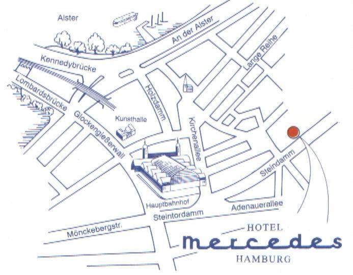 Hotel Mercedes/Centrum Hamburk Exteriér fotografie
